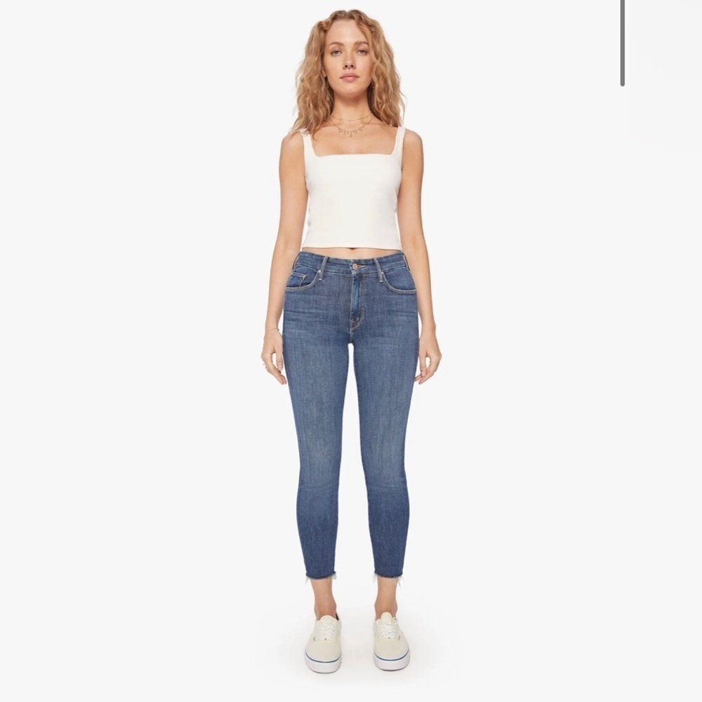MOTHER Women’s 26 Looker Ankle Fray High-Rise Skinny Jeans - Girl Crush - EUC!